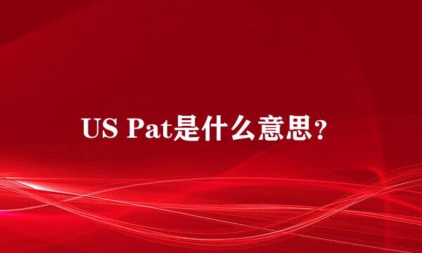 US Pat是什么意思？