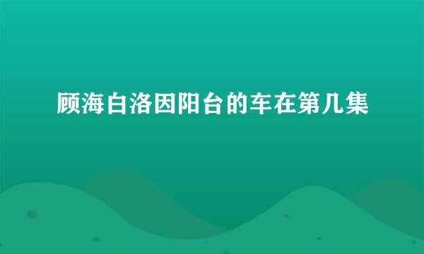 顾海白洛因阳台的车在第几集