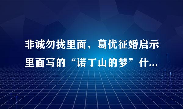 非诚勿拢里面，葛优征婚启示里面写的“诺丁山的梦”什么意思啊