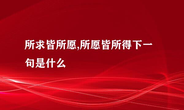 所求皆所愿,所愿皆所得下一句是什么