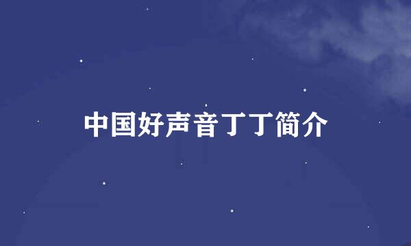 中国好声音丁丁简介