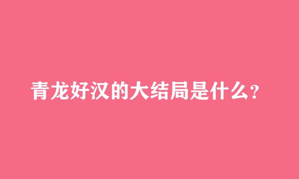 青龙好汉的大结局是什么？