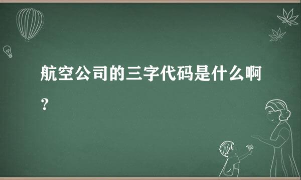 航空公司的三字代码是什么啊？