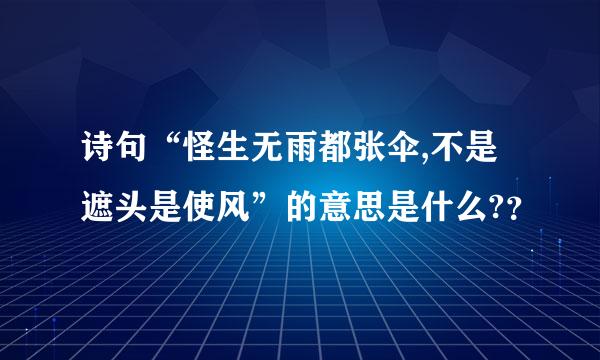 诗句“怪生无雨都张伞,不是遮头是使风”的意思是什么?？