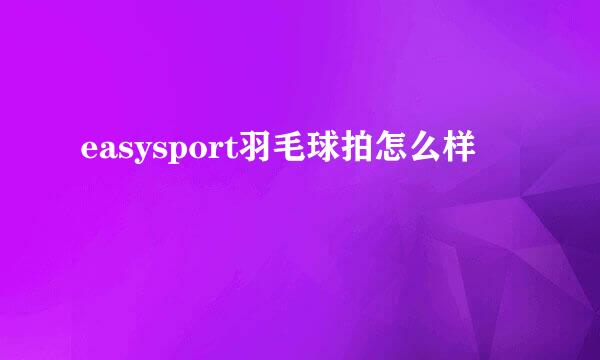 easysport羽毛球拍怎么样