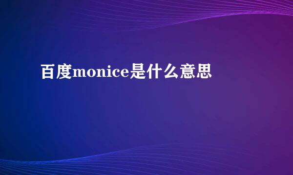 百度monice是什么意思