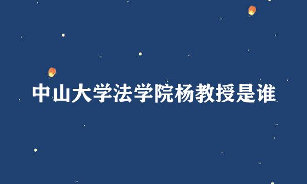 中山大学法学院杨教授是谁