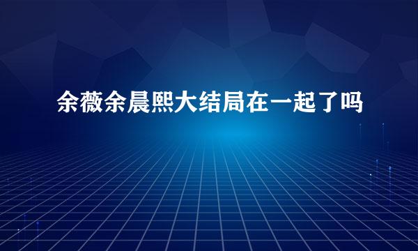 余薇余晨熙大结局在一起了吗