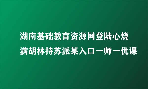 湖南基础教育资源网登陆心烧满胡林持苏派某入口一师一优课