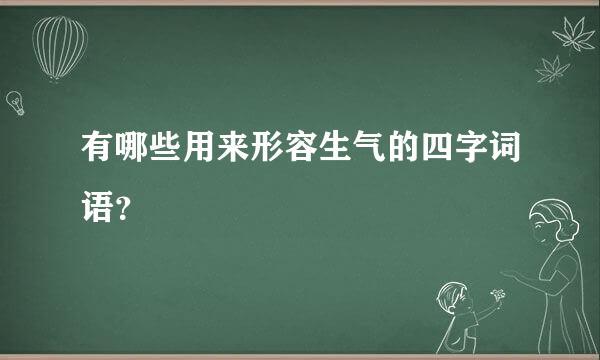 有哪些用来形容生气的四字词语？