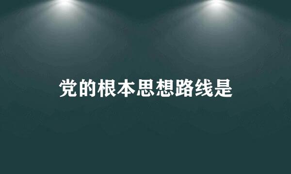 党的根本思想路线是