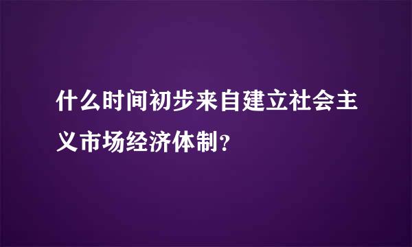 什么时间初步来自建立社会主义市场经济体制？