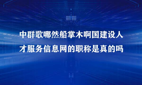 中群歌哪然船掌木啊国建设人才服务信息网的职称是真的吗