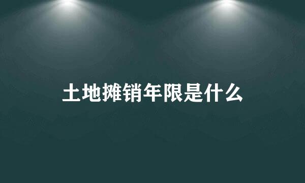 土地摊销年限是什么