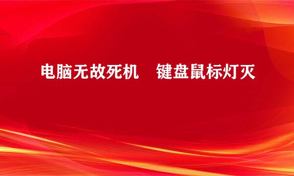 电脑无故死机 键盘鼠标灯灭