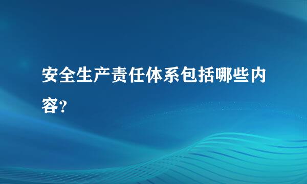 安全生产责任体系包括哪些内容？