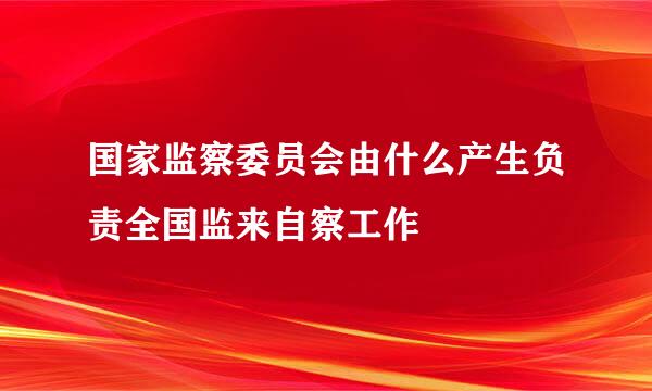 国家监察委员会由什么产生负责全国监来自察工作