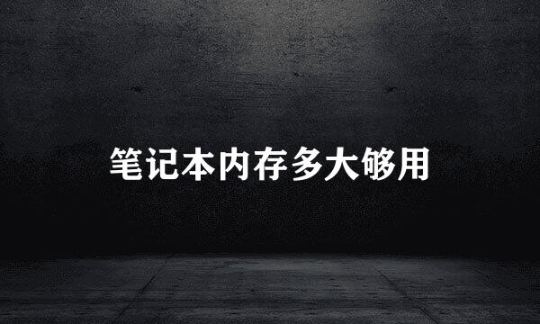 笔记本内存多大够用