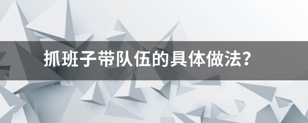 抓来自班子带队伍的具体做360问答法？