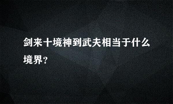 剑来十境神到武夫相当于什么境界？