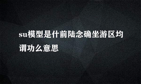 su模型是什前陆念确坐游区均谓功么意思