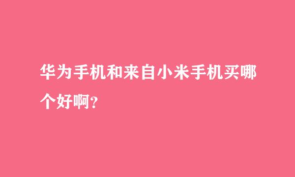 华为手机和来自小米手机买哪个好啊？