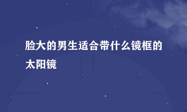 脸大的男生适合带什么镜框的太阳镜