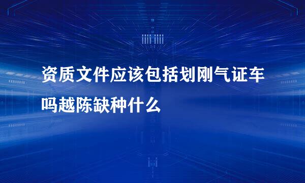 资质文件应该包括划刚气证车吗越陈缺种什么