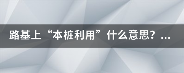 路基上“本桩利用”什么意思？怎么个算法？请高人举例指点，谢谢。