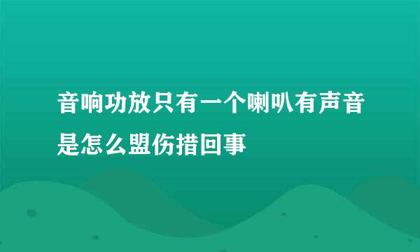 音响功放只有一个喇叭有声音是怎么盟伤措回事