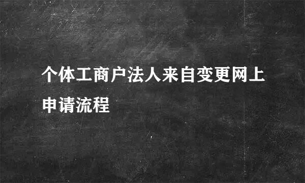 个体工商户法人来自变更网上申请流程