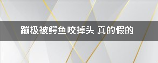 蹦极被鳄鱼咬掉头