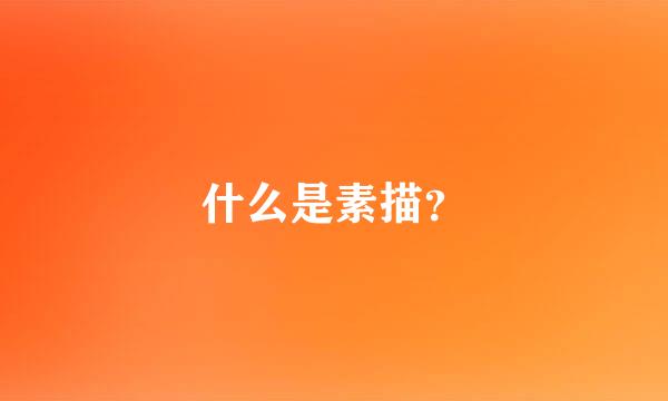 什么是素描？