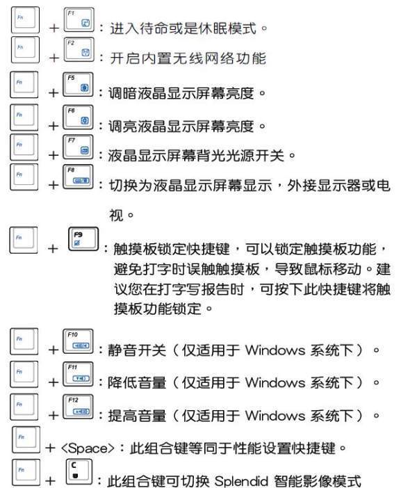 笔记本键盘使用说明的华硕篇