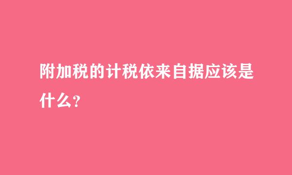 附加税的计税依来自据应该是什么？