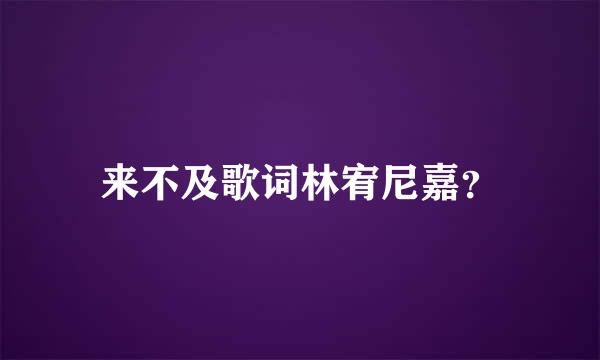 来不及歌词林宥尼嘉？