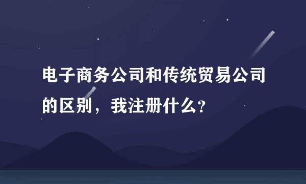 电子商务公司和传统贸易公司的区别，我注册什么？