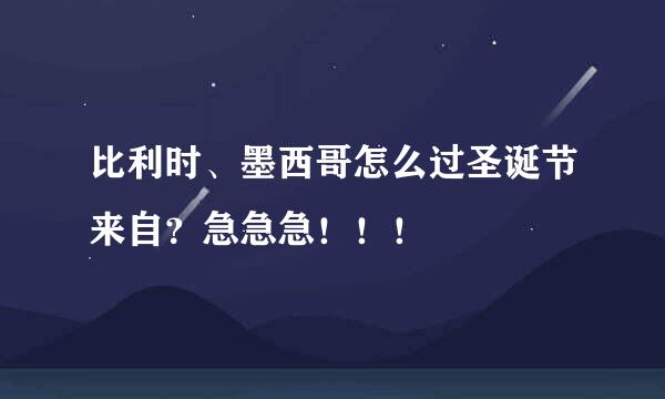 比利时、墨西哥怎么过圣诞节来自？急急急！！！