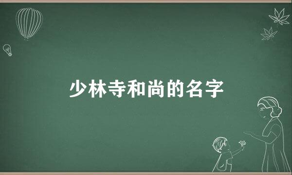 少林寺和尚的名字