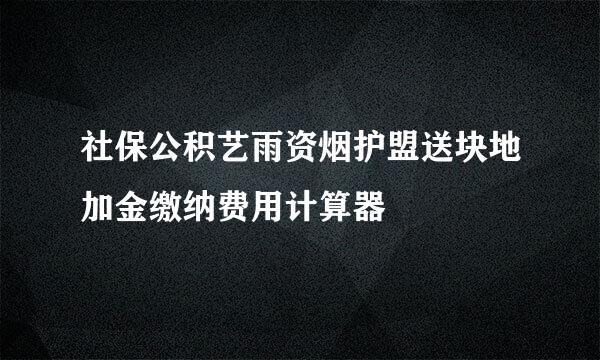 社保公积艺雨资烟护盟送块地加金缴纳费用计算器