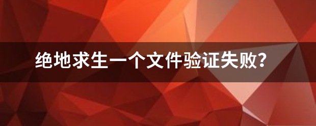 绝地求生一个文件验证失败？