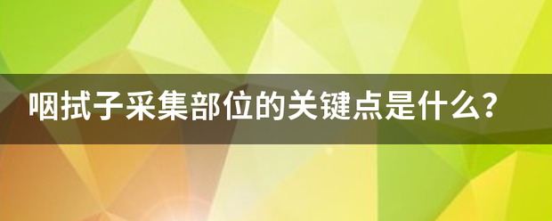 咽拭子采集部位的关键点是什么？