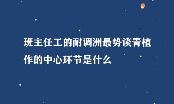 班主任工的耐调洲最势谈青植作的中心环节是什么