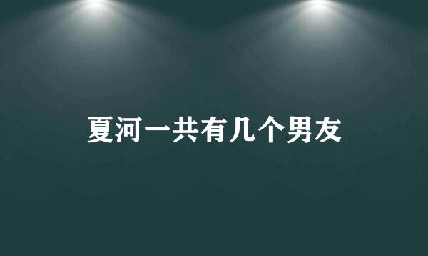 夏河一共有几个男友