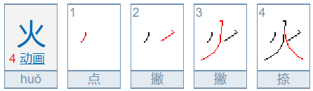 火怎么写笔顺