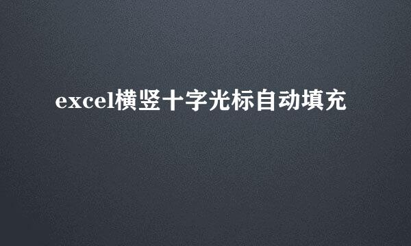 excel横竖十字光标自动填充