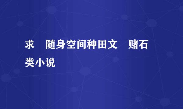 求 随身空间种田文 赌石 类小说