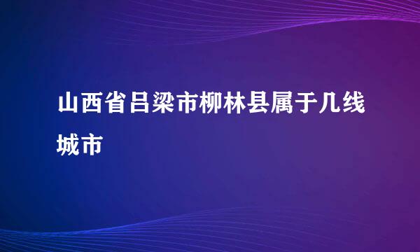 山西省吕梁市柳林县属于几线城市