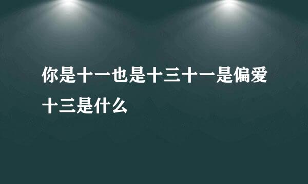 你是十一也是十三十一是偏爱十三是什么