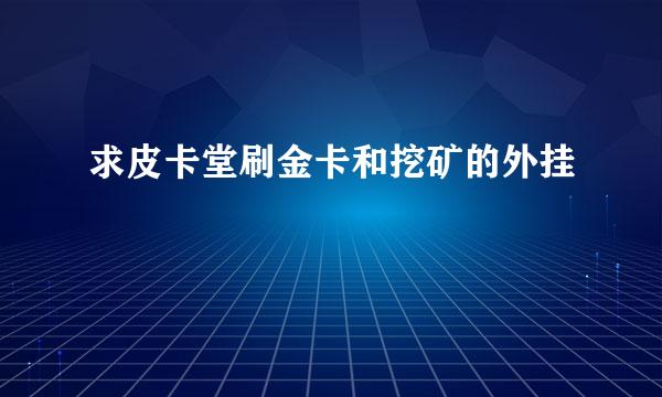 求皮卡堂刷金卡和挖矿的外挂